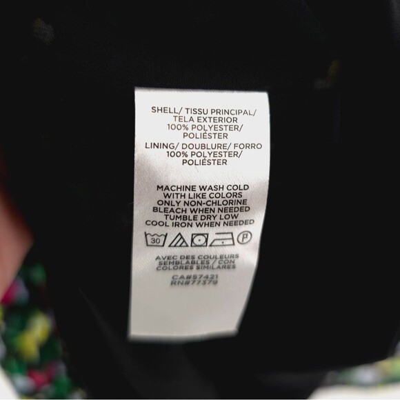 Ann Taylor Floral Balloon Sleeve Top XL Smocked Black Pink Chiffon Feminine - Picture 13 of 15